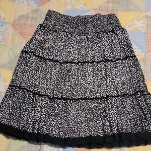 Jones New York Black and White Tiered A-Line Skirt